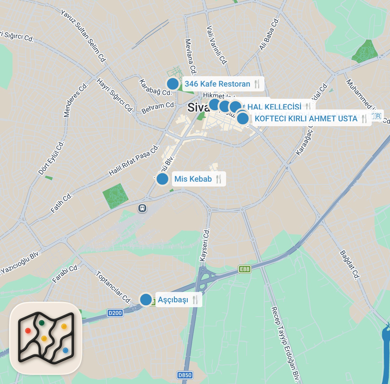 Map preview for SİVAS LEZZETLERİ