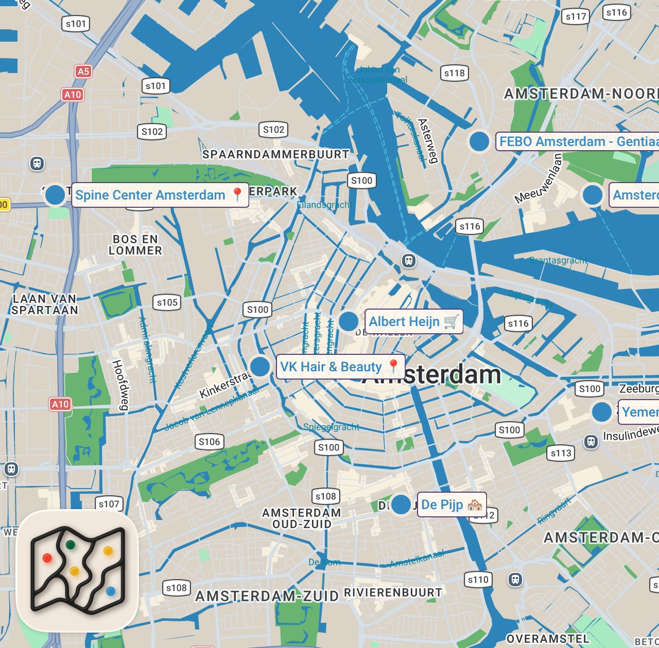 Map of 7 spots from Amsterdam Food Tour With a Local! 🇳🇱 (What to Eat & Where!)