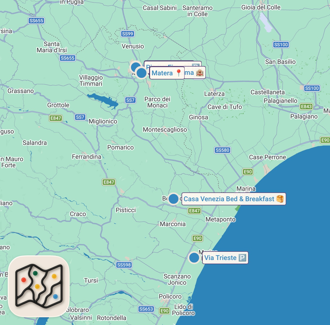 Map of 8 spots from Weekend Low Cost: Scopri le Migliori Idee in Italia