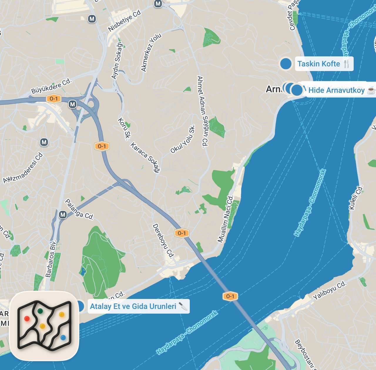 Map preview for 12 TL'YE MİS GİBİ ÖĞLE YEMEĞİ I ARNAVUTKÖY LEZZET REHBERİ - Ayaküstü Lezzetler
