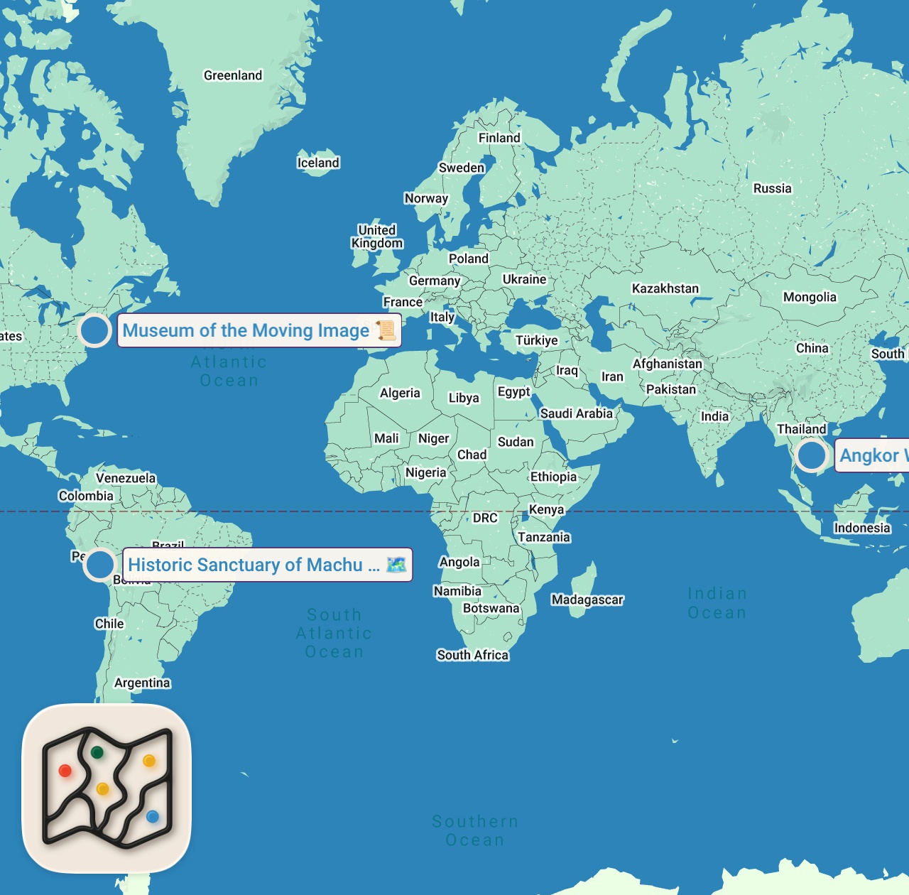 Map of 3 spots from 10 Reasons Why YOU SHOULD TRAVEL the World RIGHT NOW!