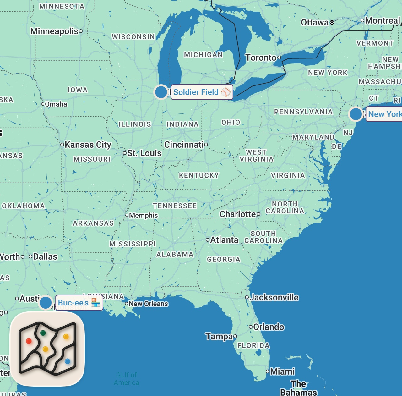 Map preview for How I see the USA as a European (After a Month There)