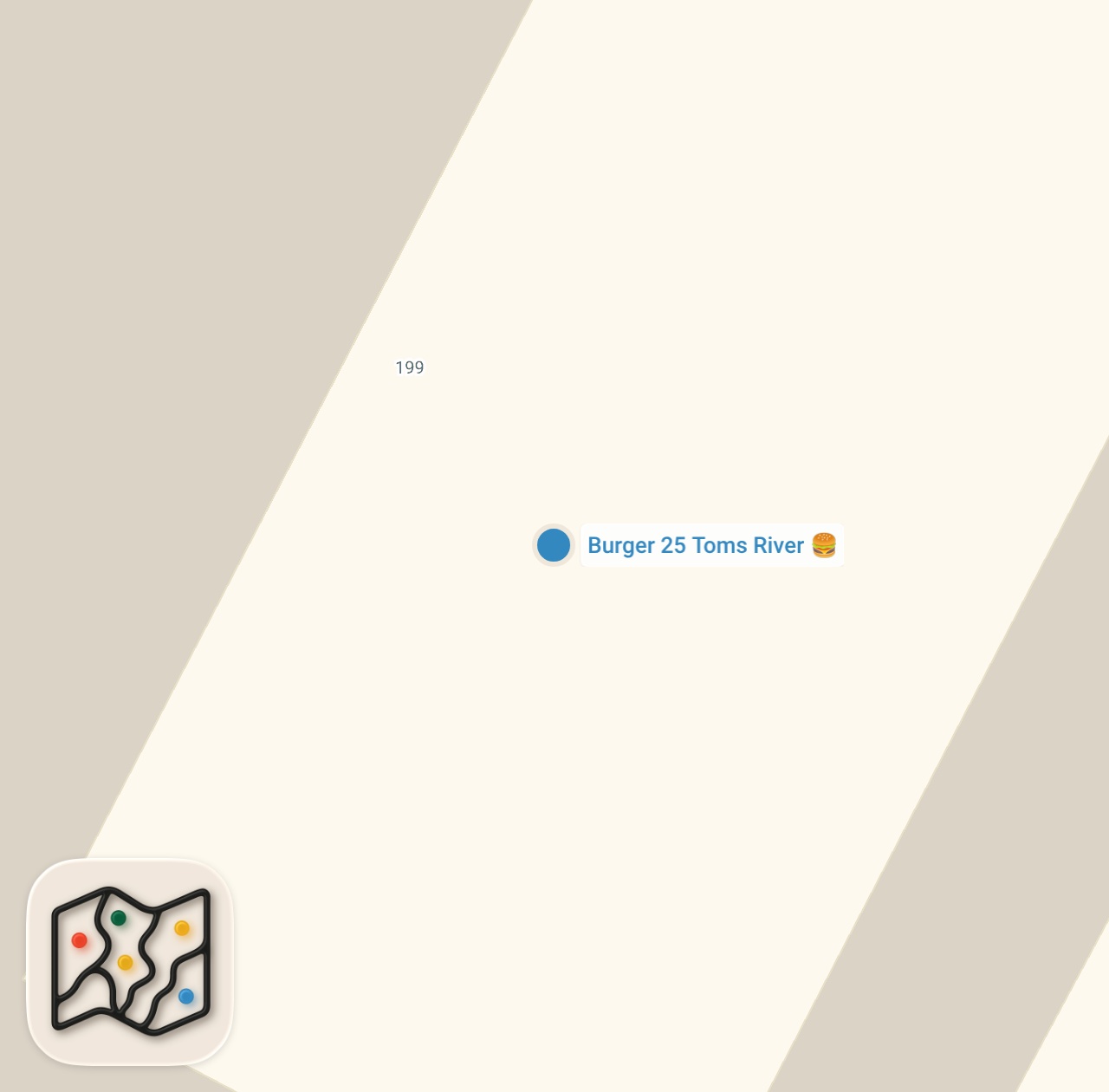 Map of 1 spots from Burger 25: Best Milkshakes in New Jersey