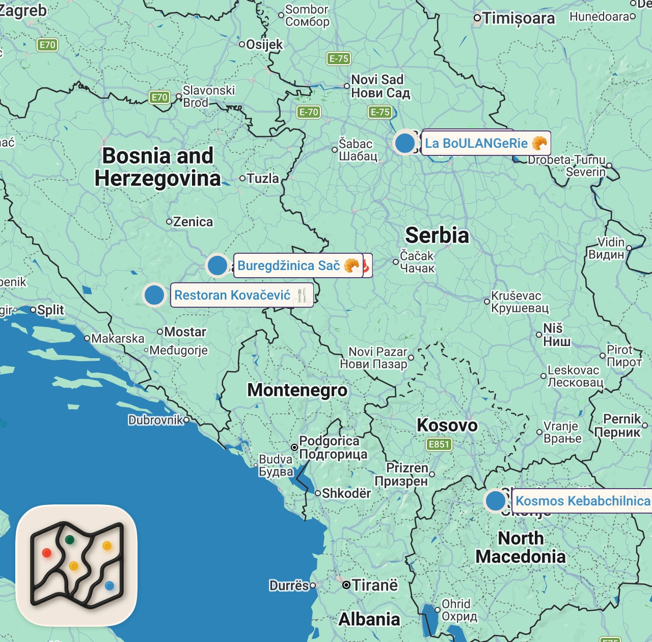 Map preview for 3 GÜNDE 3 ÜLKE GEZDİM
