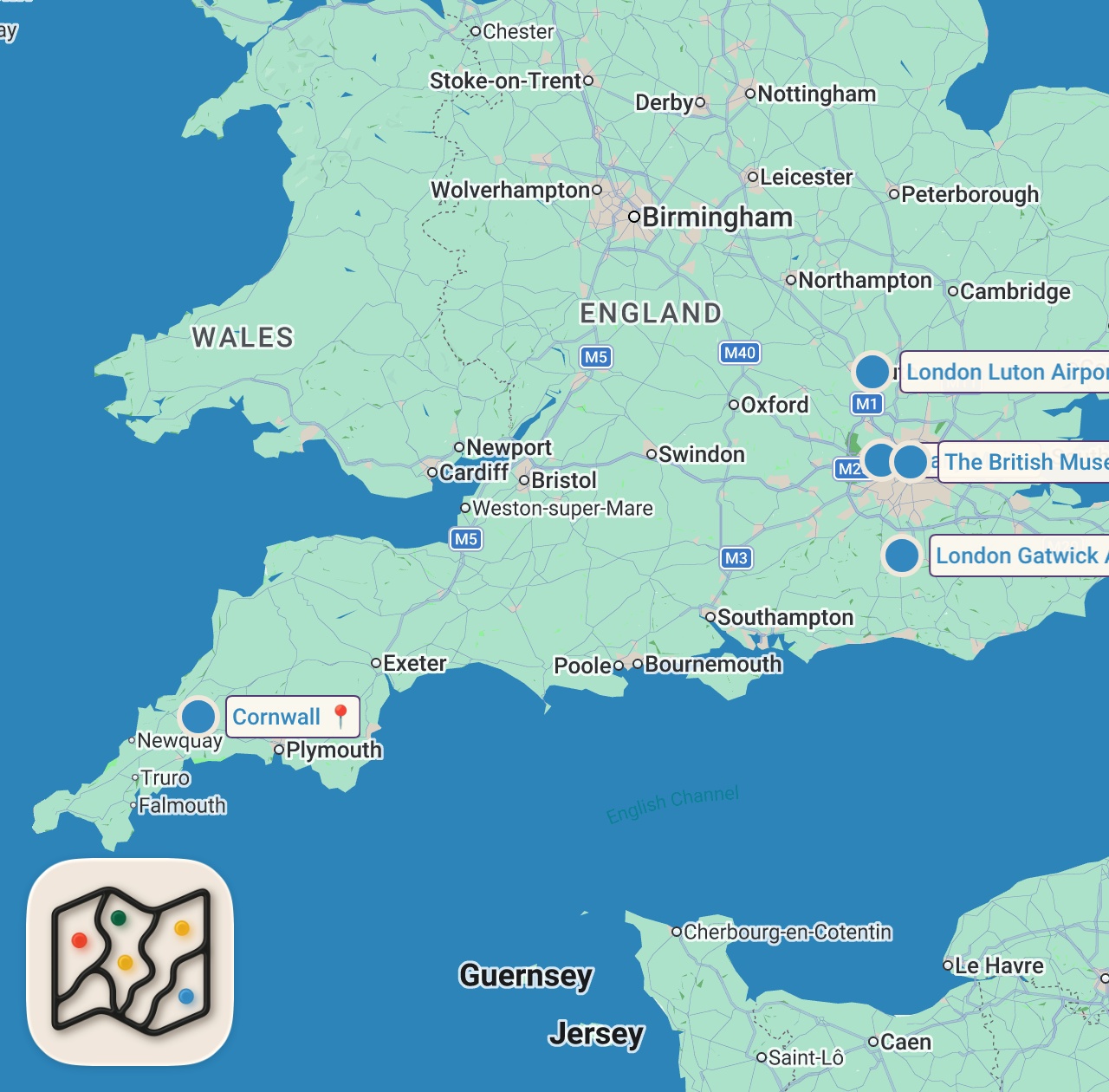 Map of 6 spots from 50 Weird & Confusing Facts About British Life & Culture
