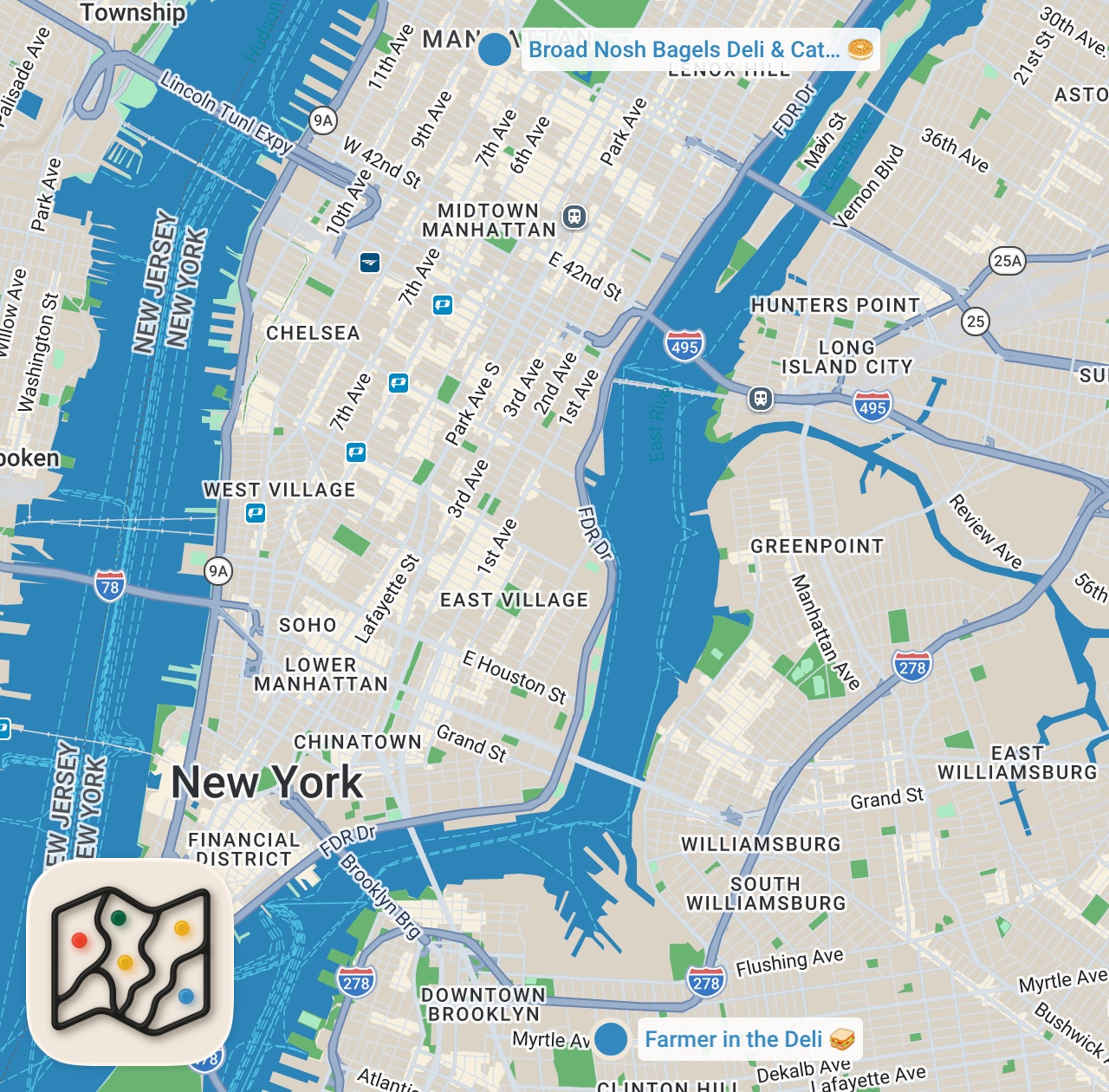 Map preview for B.E.C vs. Chopped Sandwich - Foodie Faceoff Ep. 4