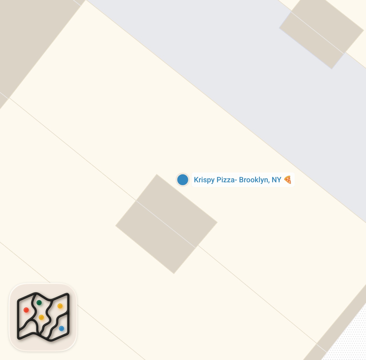 Map of 1 spots from The best pizza in Brooklyn is at KRISPY PIZZA! | Truffle Mushroom Pizza 🍕 💯