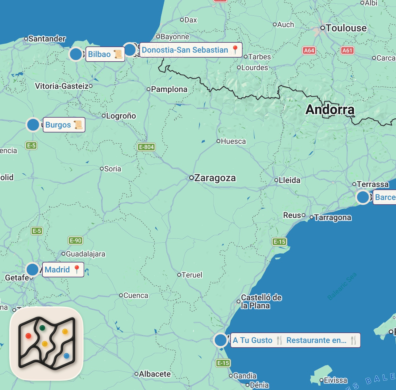 Map of 6 spots from Spain Travel Guide | Tips & Local Hacks for Visiting Spain