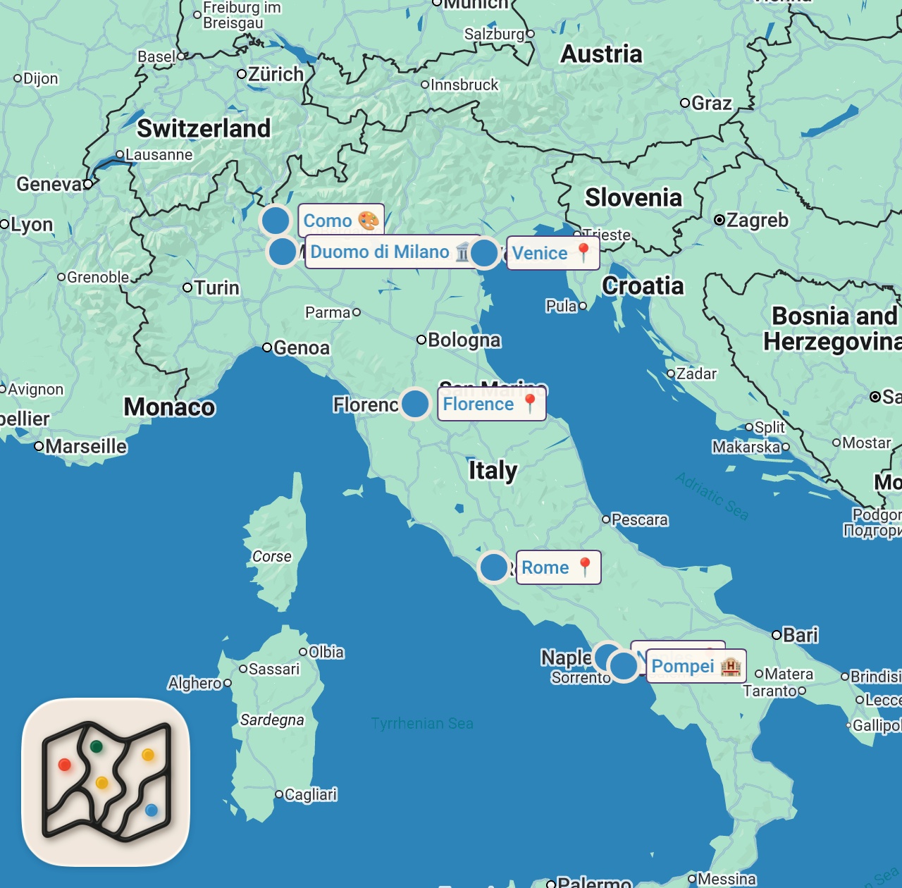 Map preview for KAÇ PARA KARDEŞİM BİR İTALYA TATİLİ!!! | İTALYA SERİSİ-1