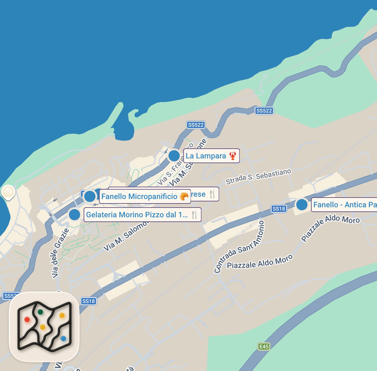 Map preview for 24H of ITALIAN FOOD in PIZZO - Seafood, Pizza & Calabrian Pasta