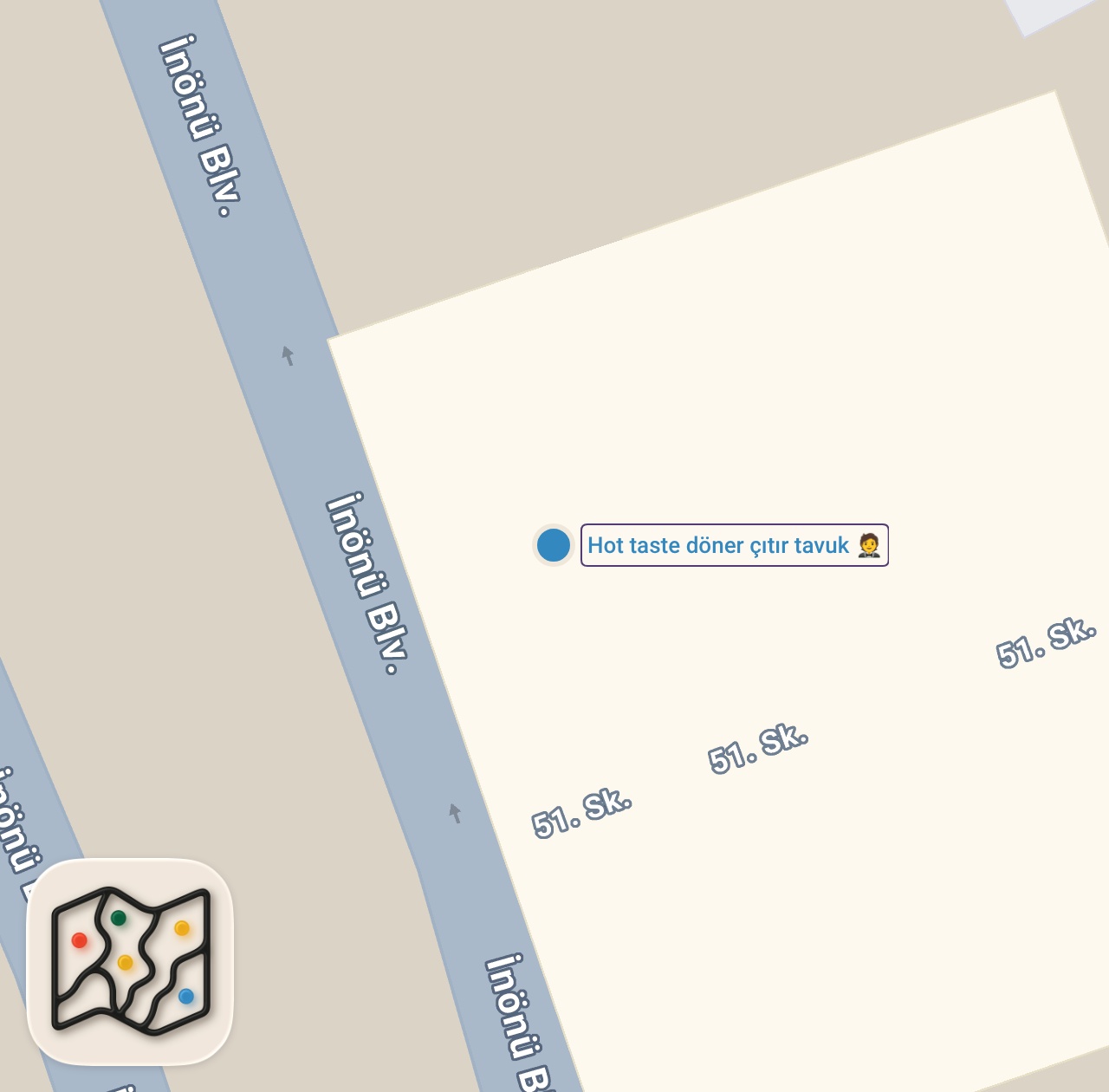 Map preview for EVDE KAĞIT KEBABI DÜRÜM TARİFİ!!! #YemeksepetiMahalle