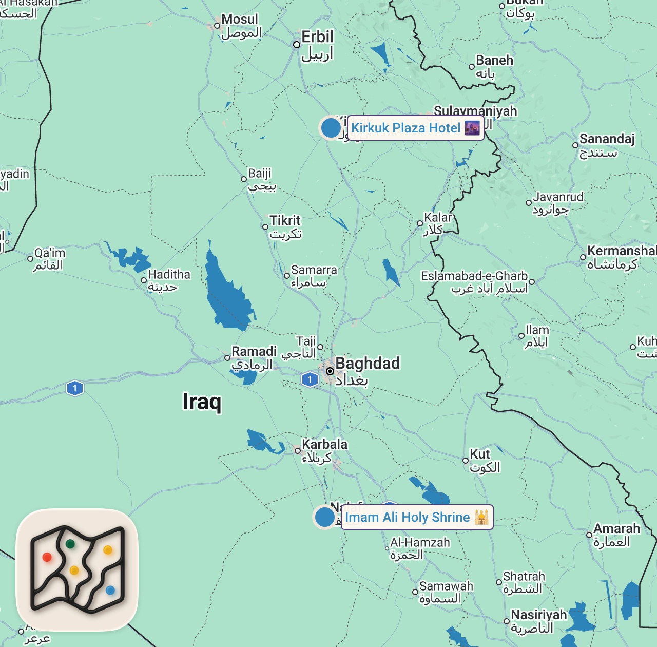 Map preview for Blown Away By The Beauty Of Imam Ali Holy Shrine In Najaf, Iraq 🇮🇶