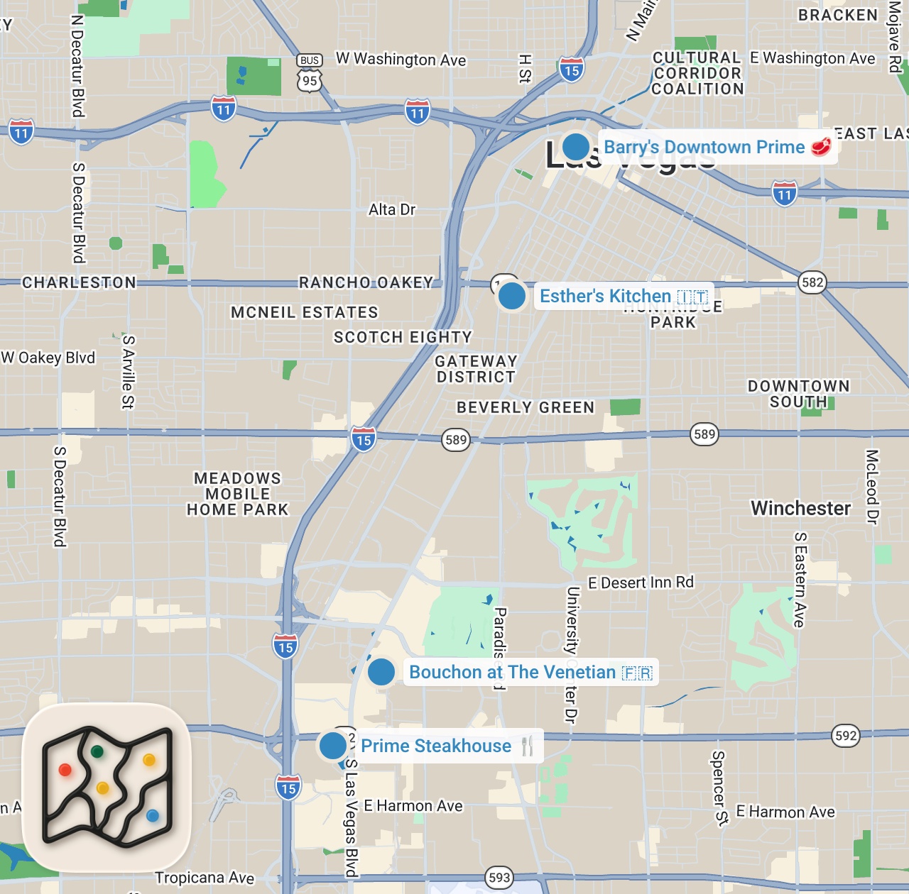 Map preview for $250,000 Las Vegas Experience!