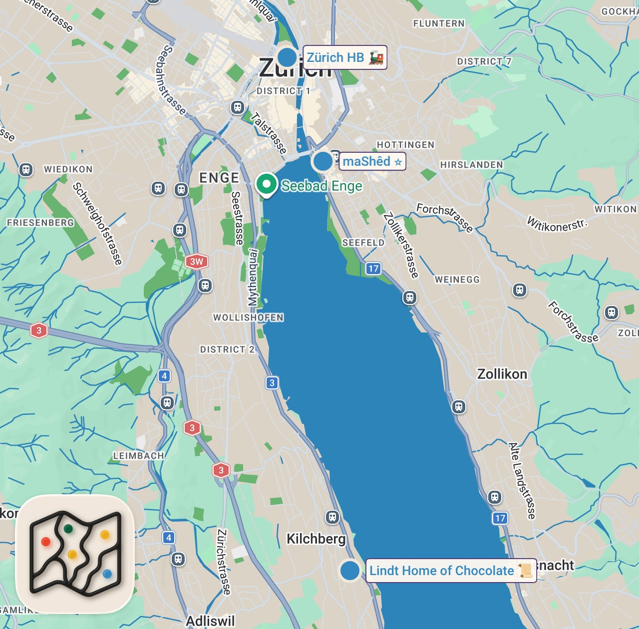 Map of 3 spots from Visiting the World's Most Expensive Christmas Market