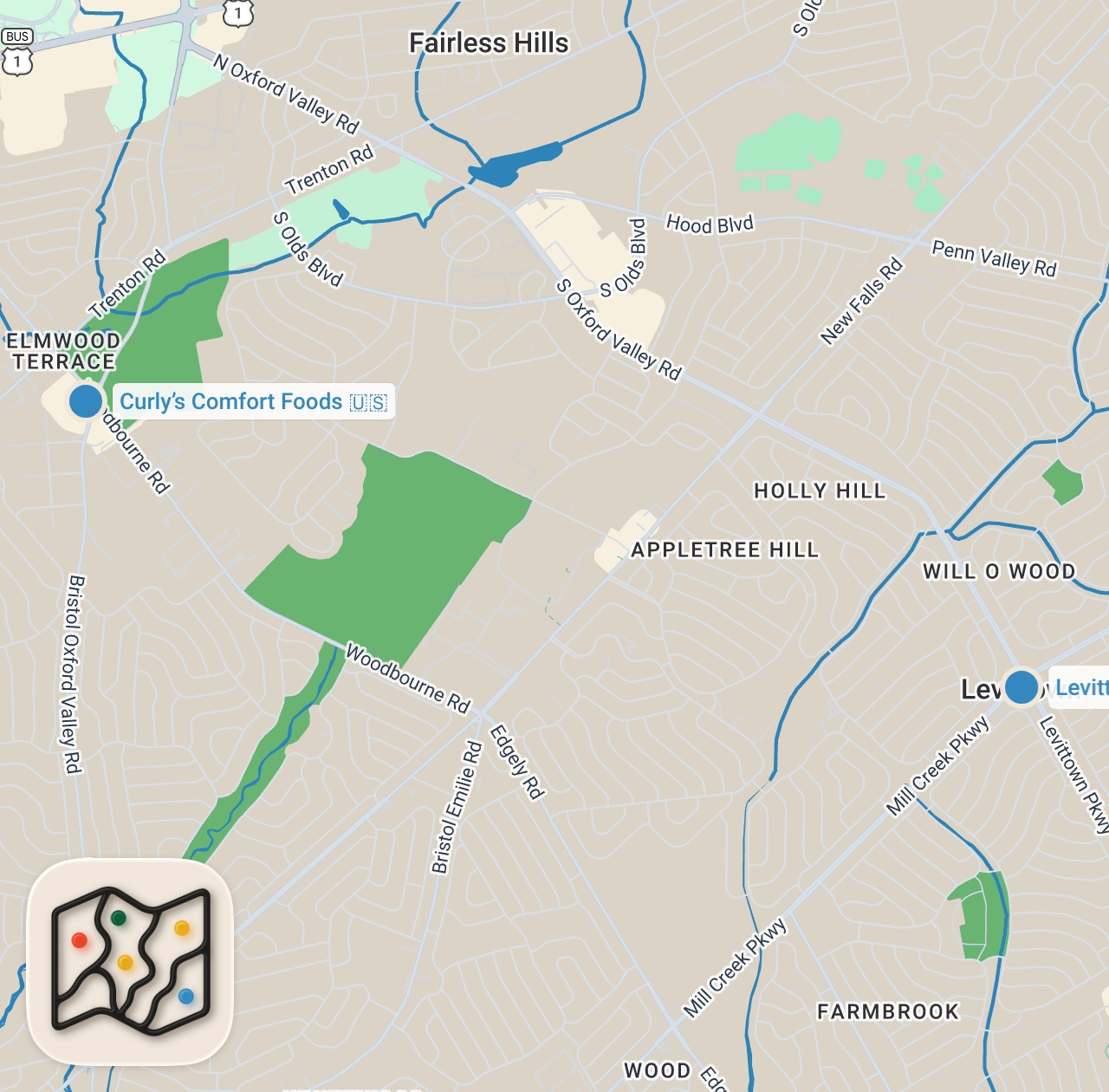Map preview for Best Cheesesteak outside of Philly? Curly's Comfort Foods is a heavy weight contender.