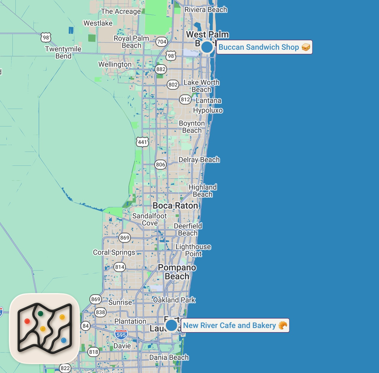 Map preview for Eating The Most VIRAL Restaurants For 24 Hours...