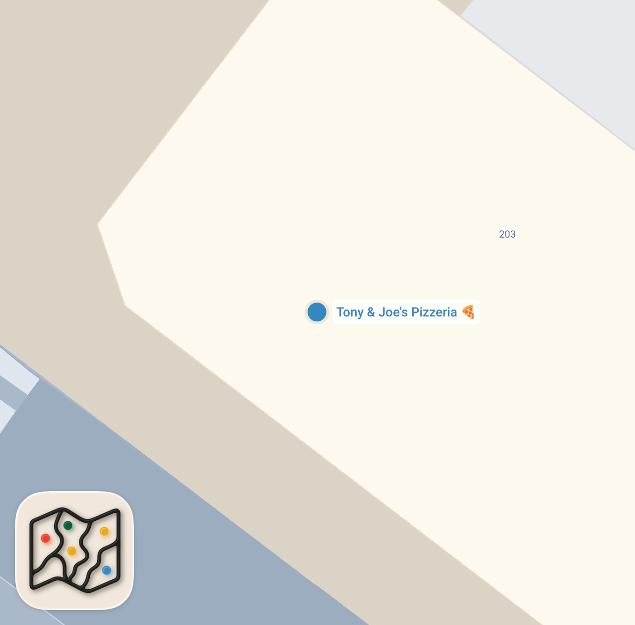 Map preview for Barstool Pizza Review - Tony & Joe's Pizzeria (Conshohocken, PA)
