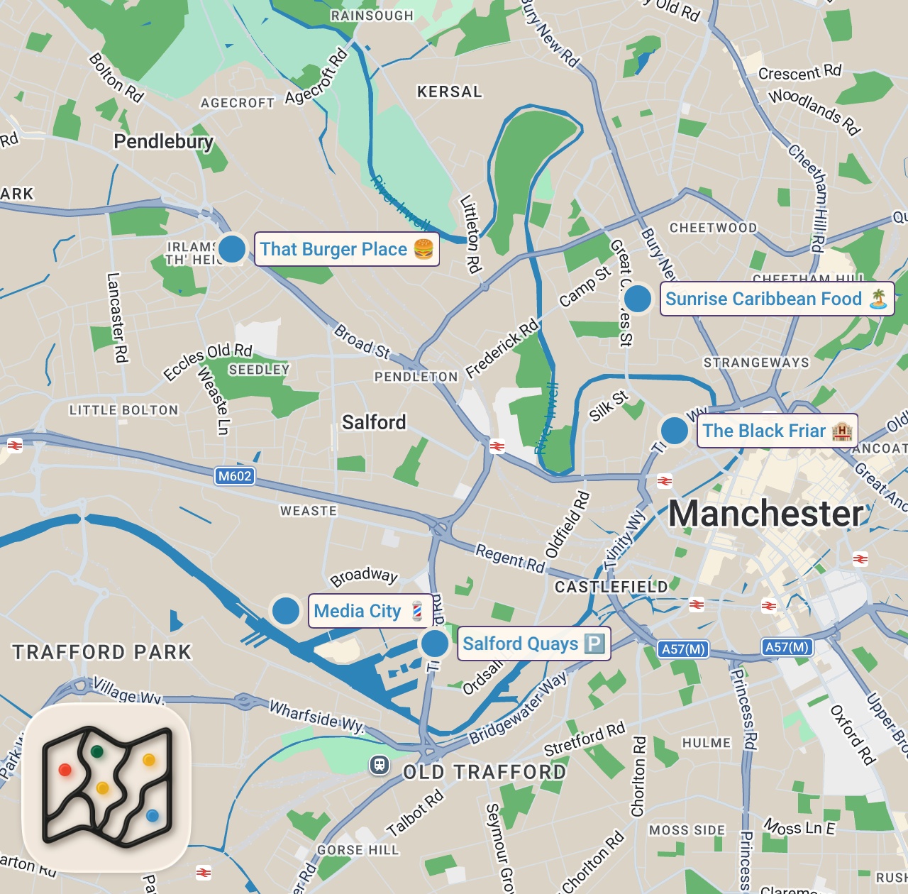 Map of 5 spots from Salford’s food left me STUNNED 😨
