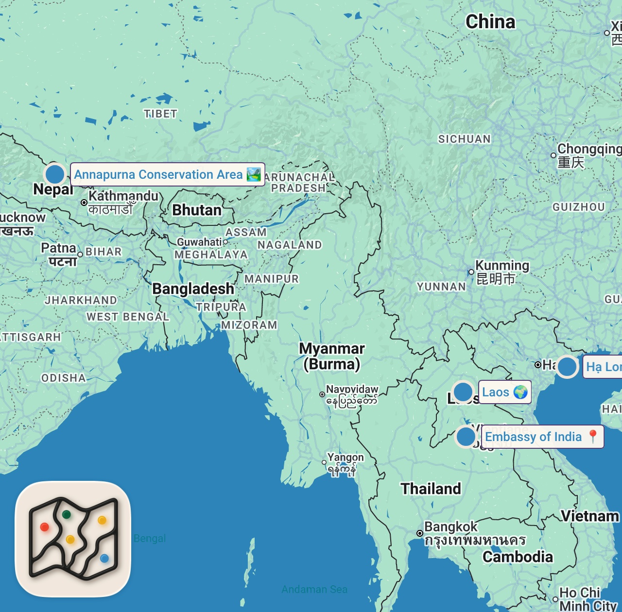 Map of 4 spots from Viaggi economici 2026: ecco dove andare senza spendere troppo!
