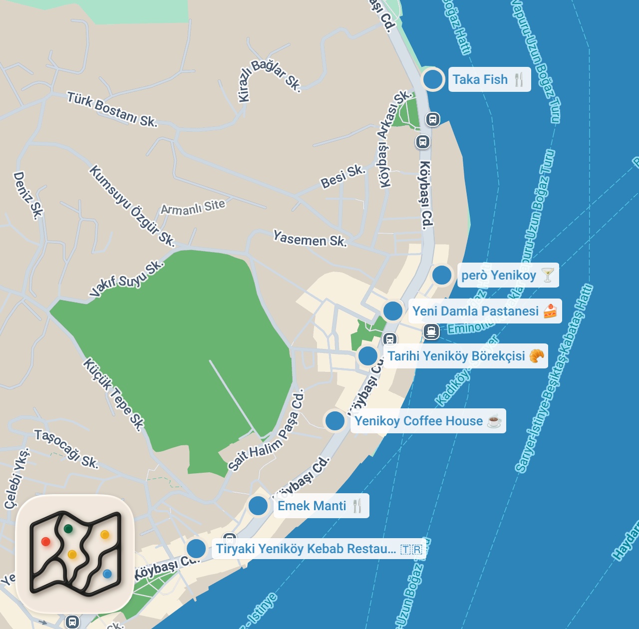 Map preview for Boğaz'da 20 TL'ye balık yedik I YENİKÖY LEZZET REHBERİ
