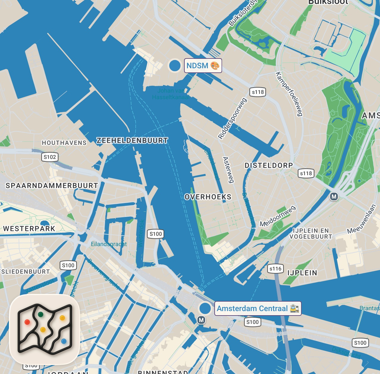 Map of 2 spots from Amsterdam: Only Red Lights & Weed?