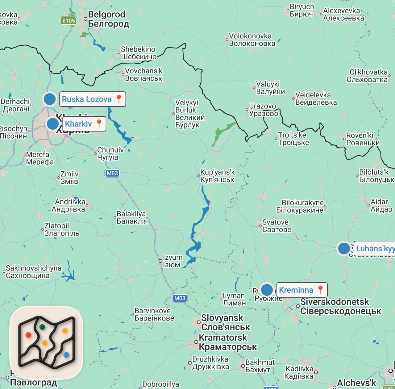 Map of 4 spots from Suomalaistaistelija Ukrainassa: Räjäytti paskasaavin ryssien bunkkerissa ja astui miinaan rintamalla