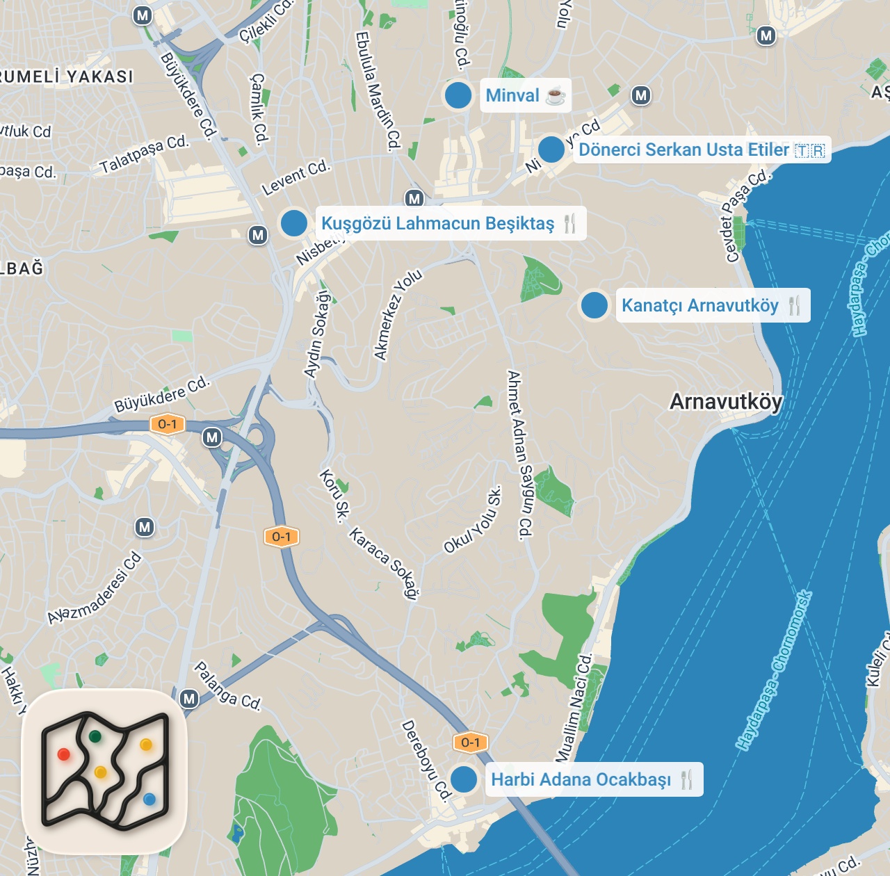 Map preview for BEŞİKTAŞ'IN SEVDİĞİMİZ LEZZETLERİ (Adana kebap, kuşgözü lahmacun, döner) - Ayaküstü Lezzetler