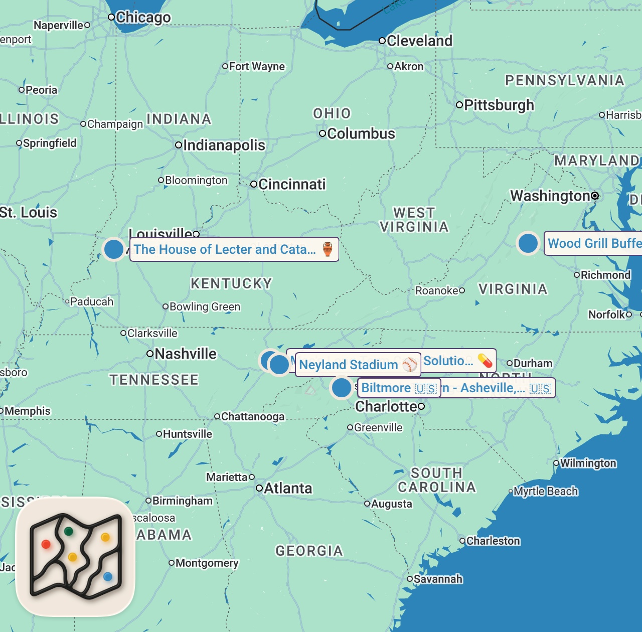 Map preview for I Spent The Day Eating at The Biggest House in America...