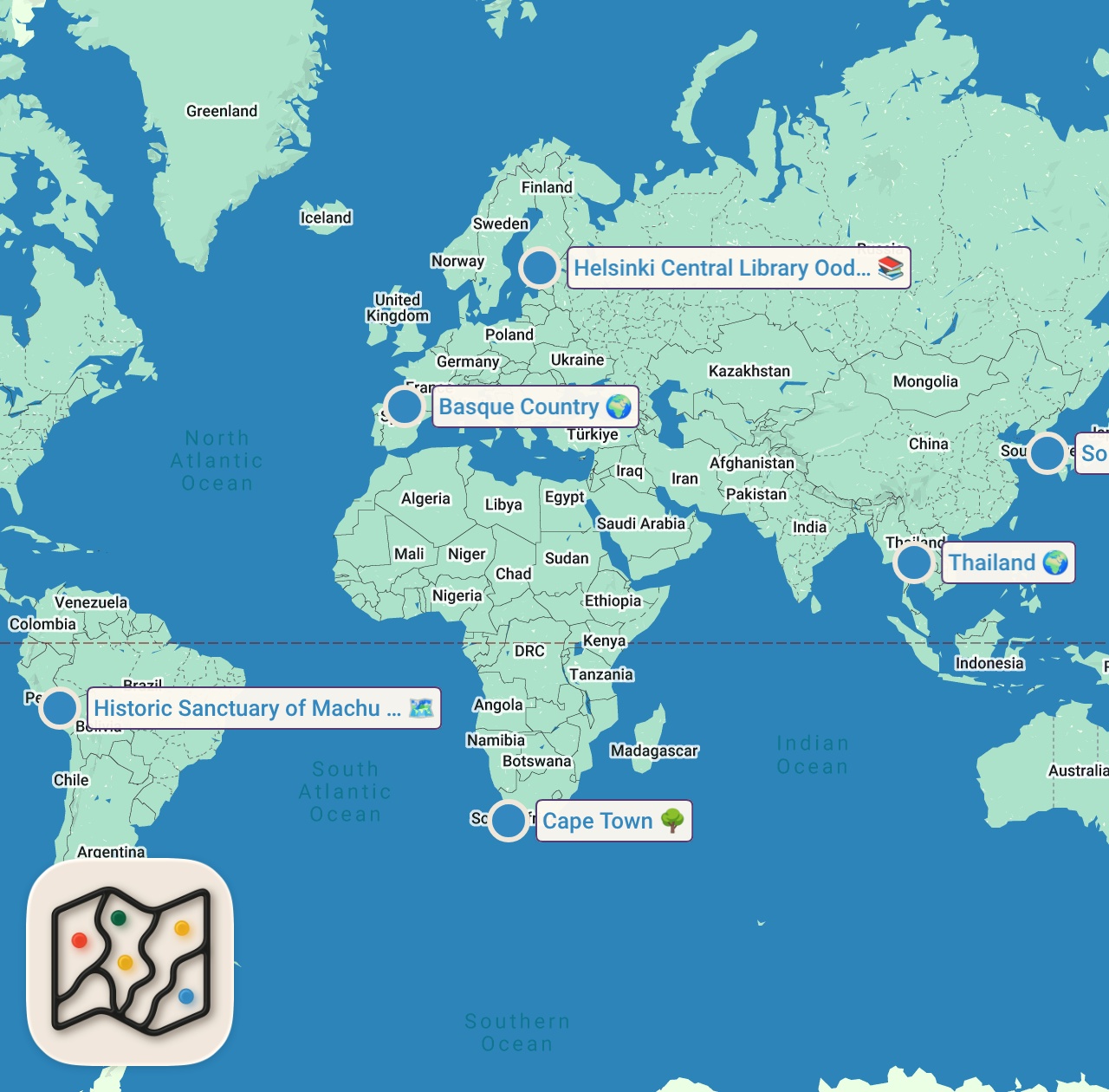 Map of 6 spots from How Our Lives & Channel are Changing in 2020