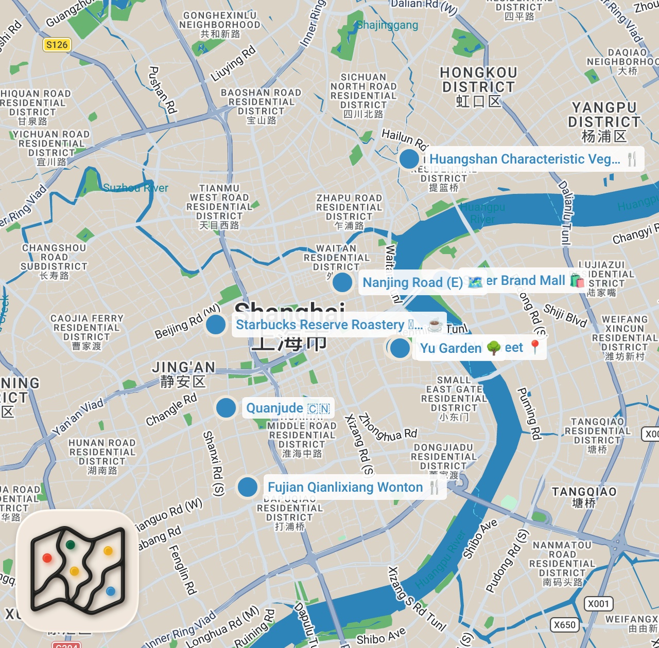 Map preview for [4K] Ultimate SHANGHAI CHINA Food Tour! Where to Eat in Shanghai with Prices!