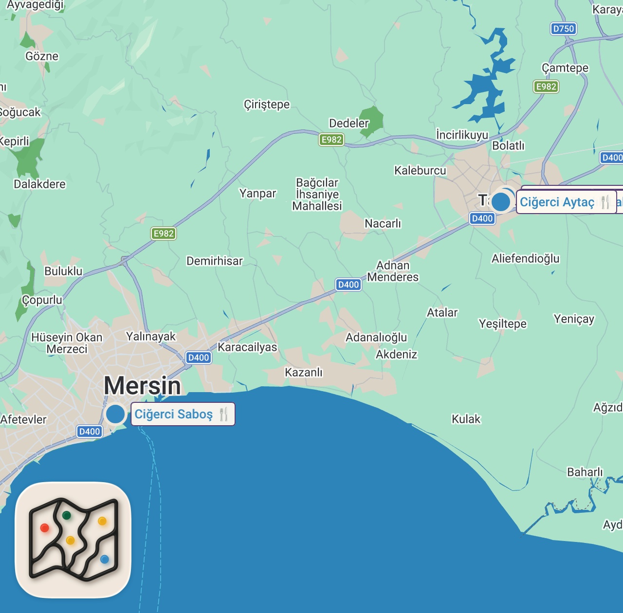 Map of 8 spots from 3 SAATTE 6000 TL SERİSİ TARSUS!!!