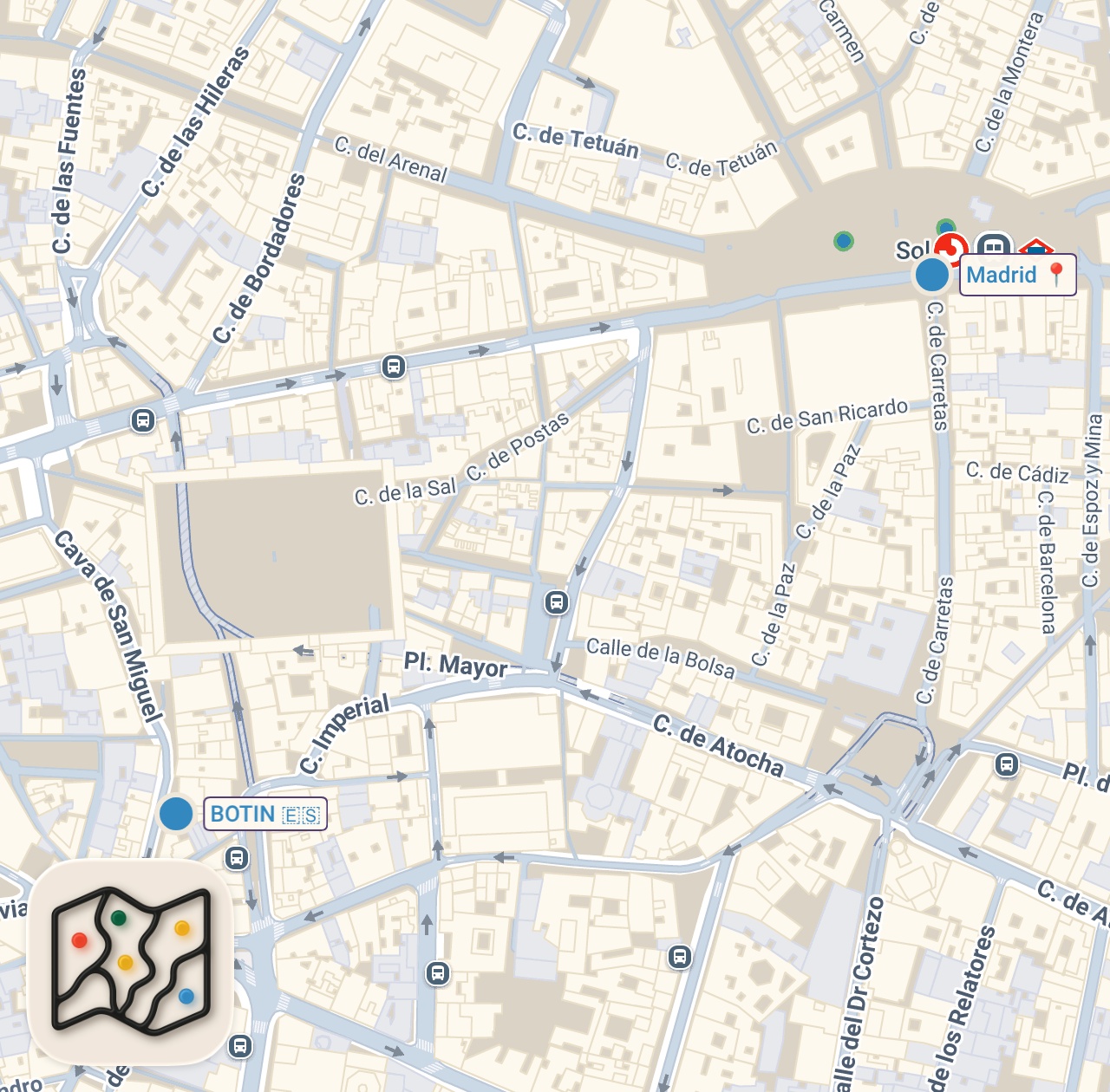 Map of 2 spots from World’s OLDEST Restaurant!! SPANISH FOOD for 300 Years in Madrid, Spain!!