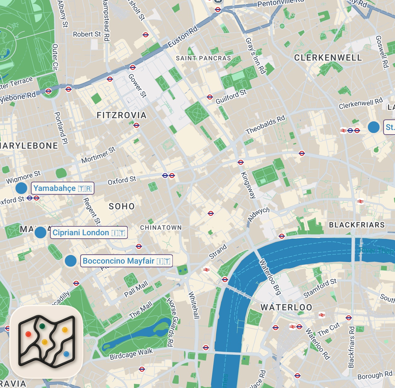 Map of I Asked Strangers in London's Richest Area Where to Eat