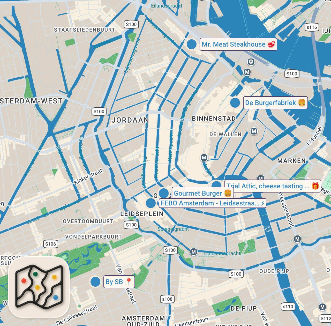 Map of 6 spots from REAL DUTCH FOOD TOUR in the Netherlands! (First Time in Amsterdam)