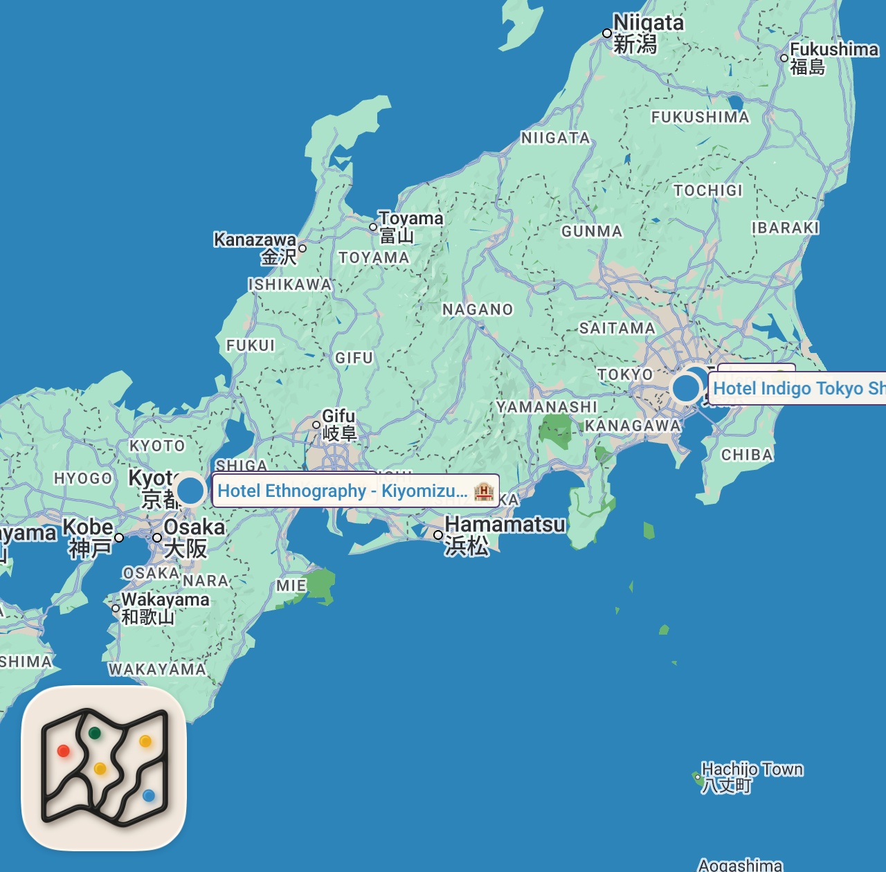 Map of 4 spots from JAPAN TRAVEL TIPS FOR FIRST TIMERS | 50+ Must-Knows Before Visiting Japan + What NOT to Do!