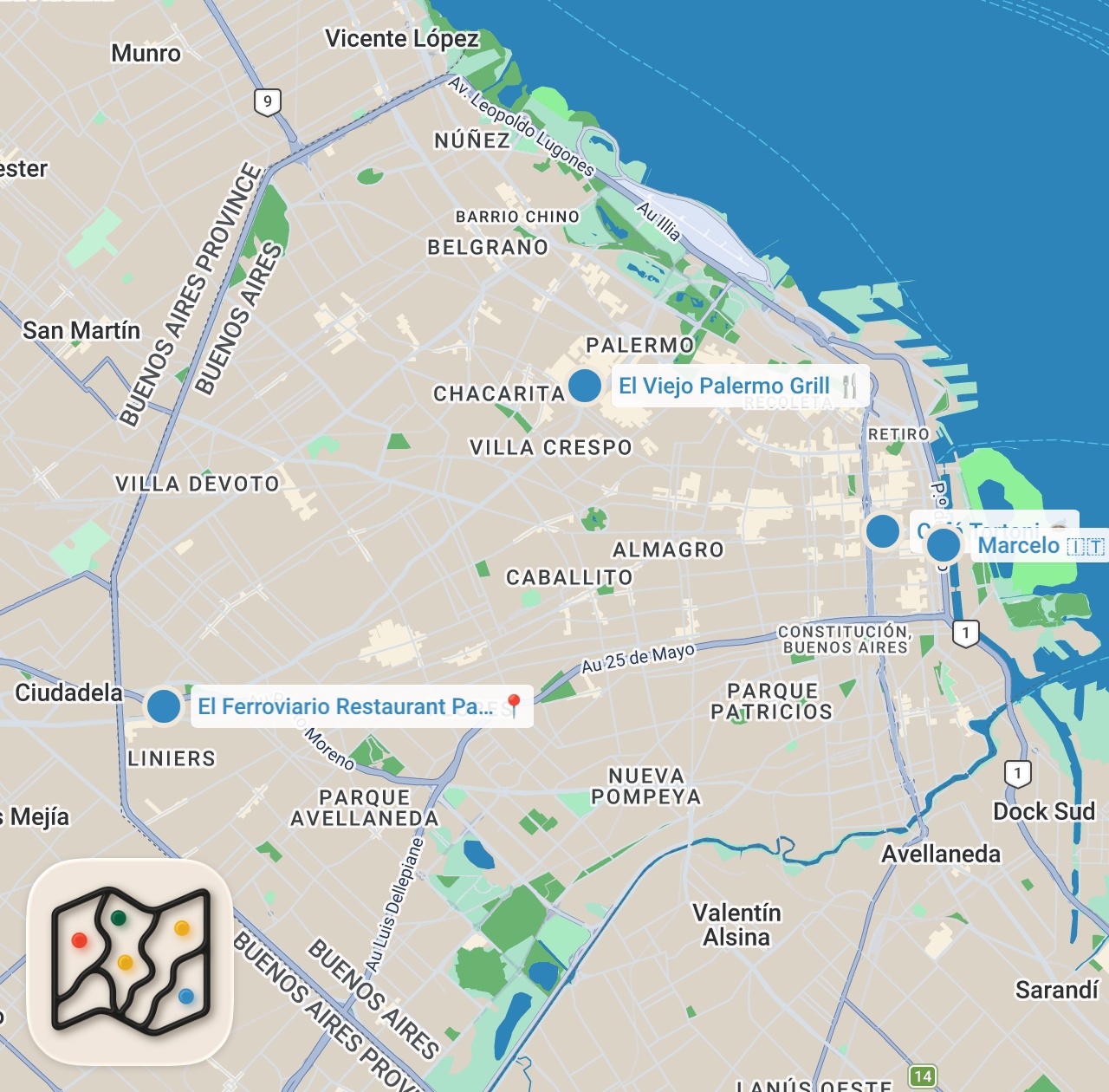 Map preview for ARJANTİN LEZZET REHBERİ | Parrilla, Medialuna, Alfajores, Asado, Morcilla