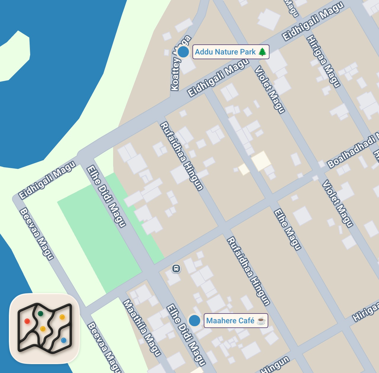 Map of 2 spots from What Locals Really Eat in the Maldives!! Best Tuna Curry of My Life!! 🇲🇻