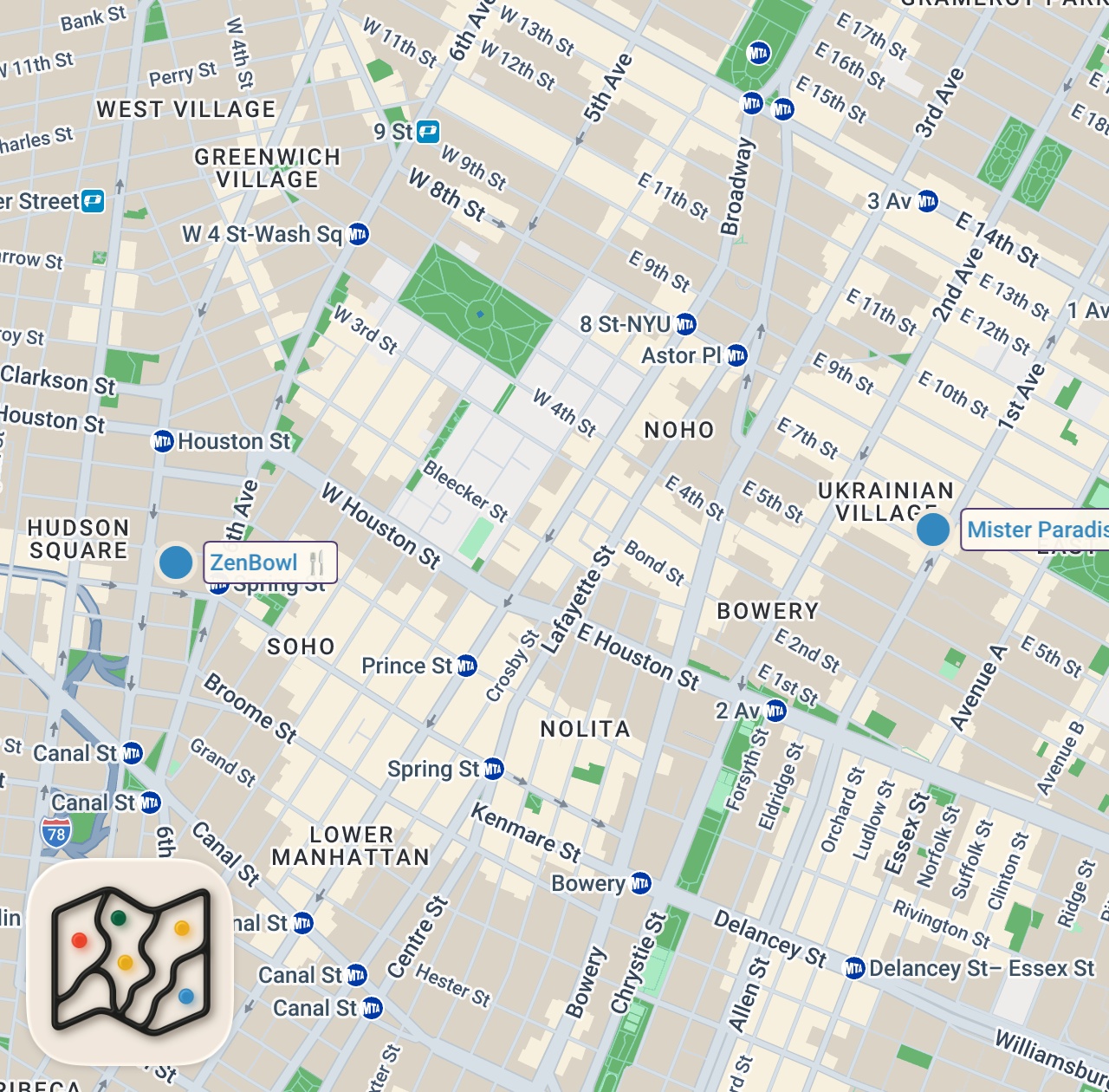Map of 2 spots from Day 4 only eating at restaurants in New York City with NO LINES! #shorts