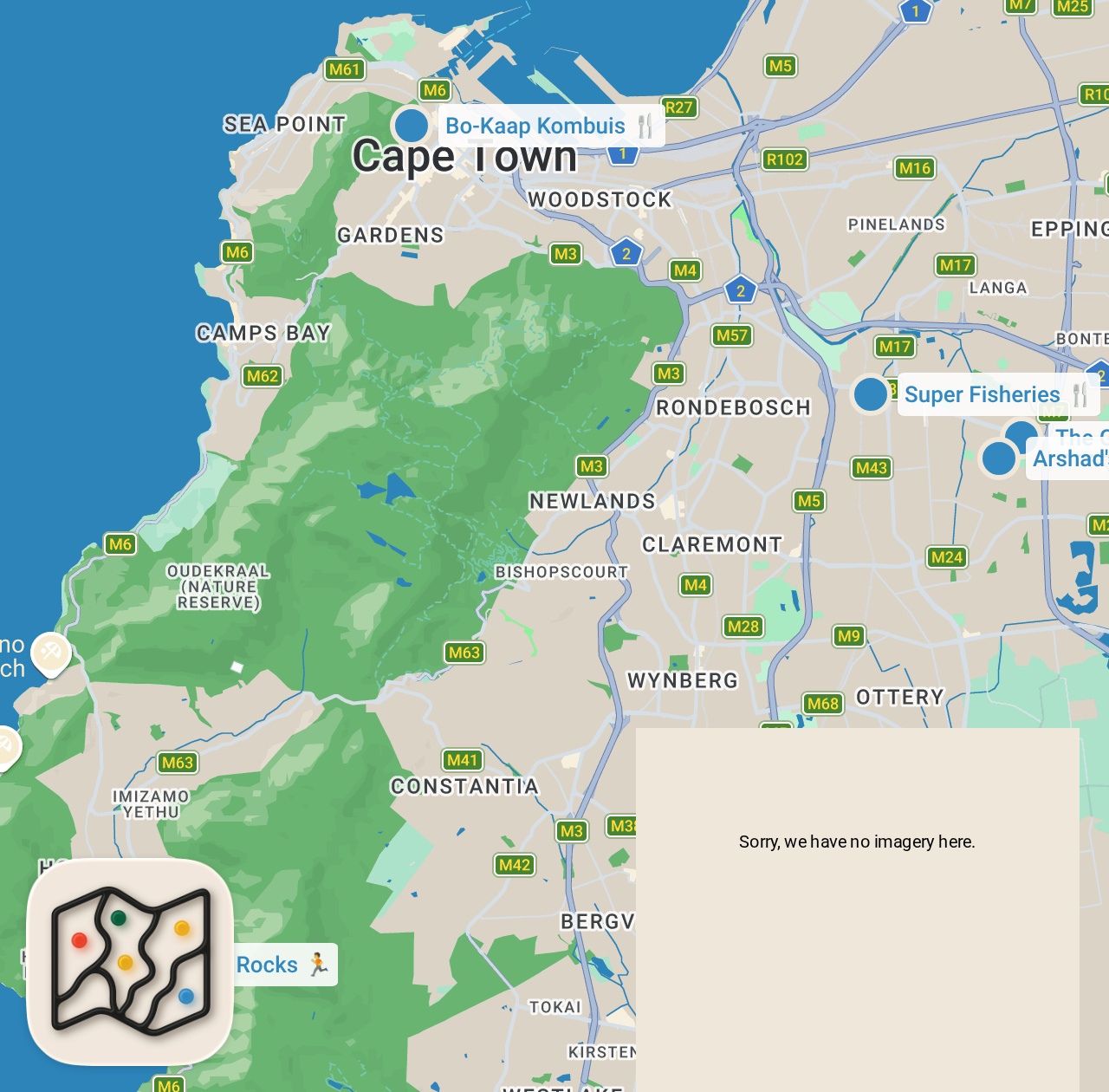 Map preview for Ultimate CAPE TOWN Food Tour!! (The King of All Sandwiches)