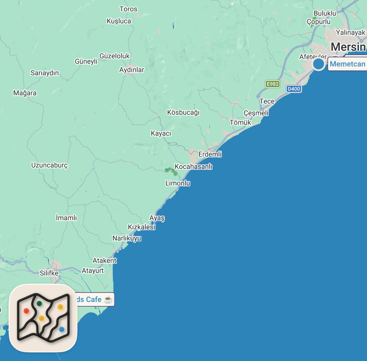 Map of 3 spots from Mersin’de Döner Şoku! Kilosu 1000 TL Olan Mekanı Test Ettim