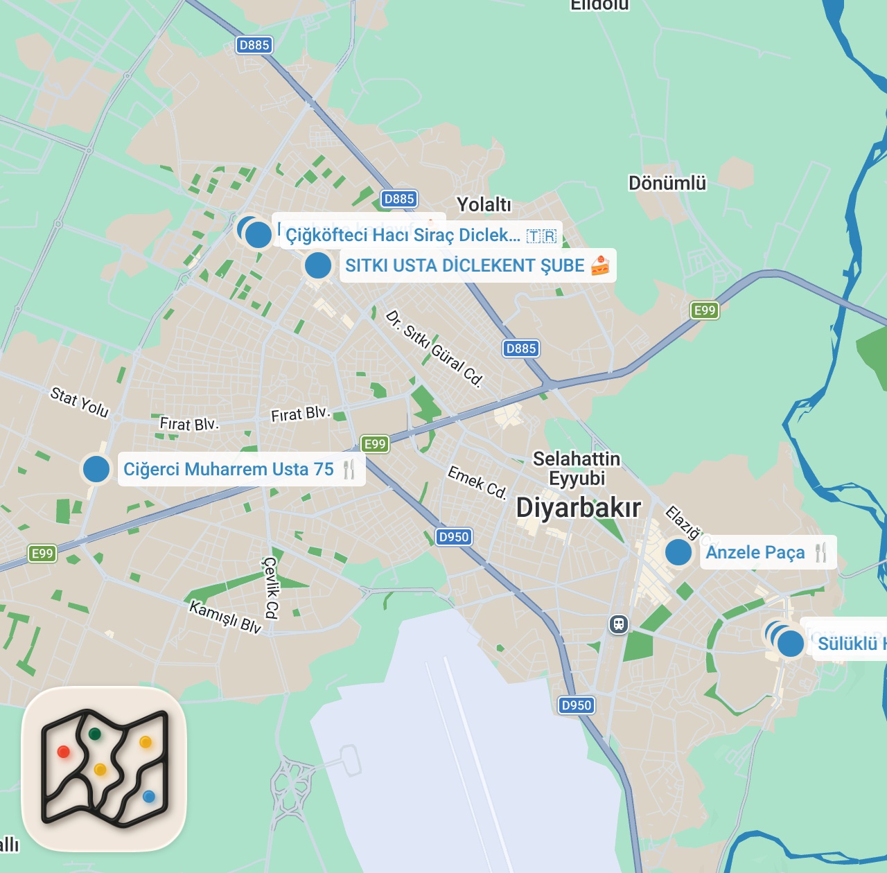 Map preview for DİYARBAKIR’DA BİR GÜNDE NE YENİR?