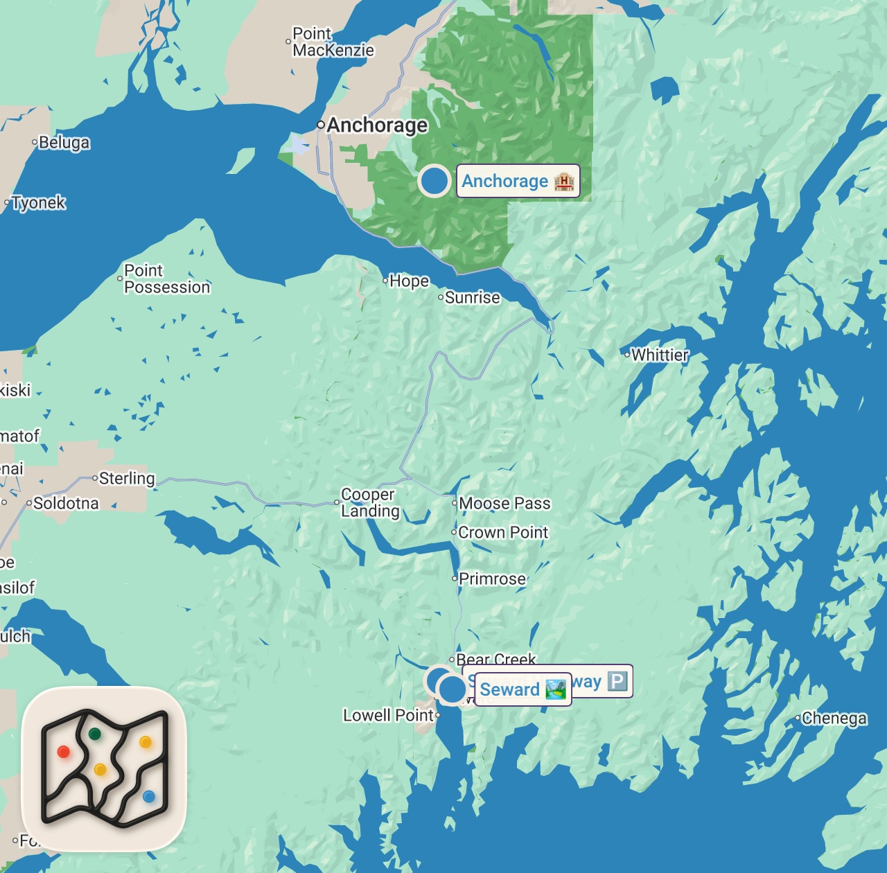 Map of 3 spots from Could Dinosaurs Still Exist in Alaska? | The Alaska Triangle | Travel Channel