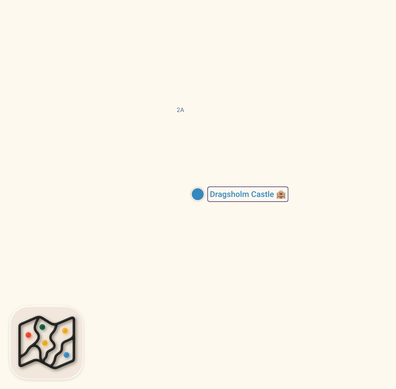 Map of 1 spots from Et af de BEDSTE Måltider i Danmark ⏐ Fine Dining på Dragsholm Slot