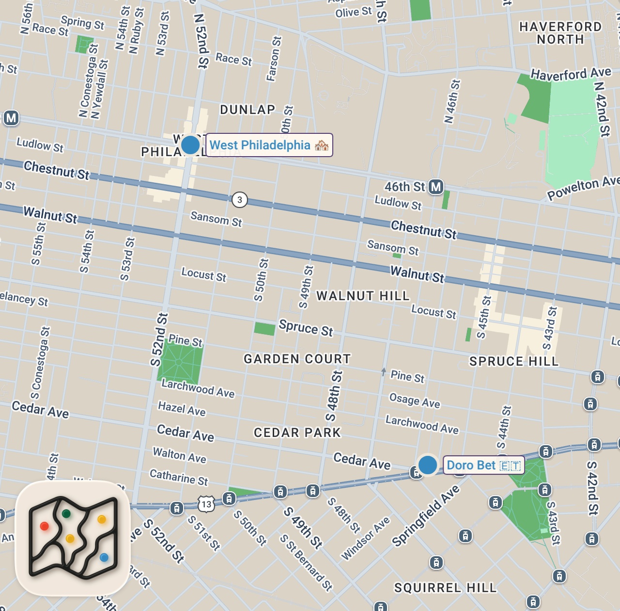 Map of 2 spots from Ethiopian Fried Chicken Joint 🔥 | Doro Bet