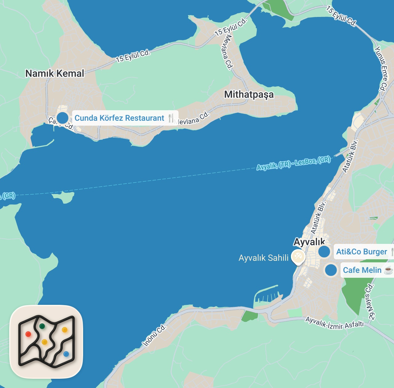 Map preview for Ayvalık Lezzetleri (Rakı, Balık, Ayvalık!) - Hesaplar Senden 26. Bölüm | Ayaküstü Lezzetler