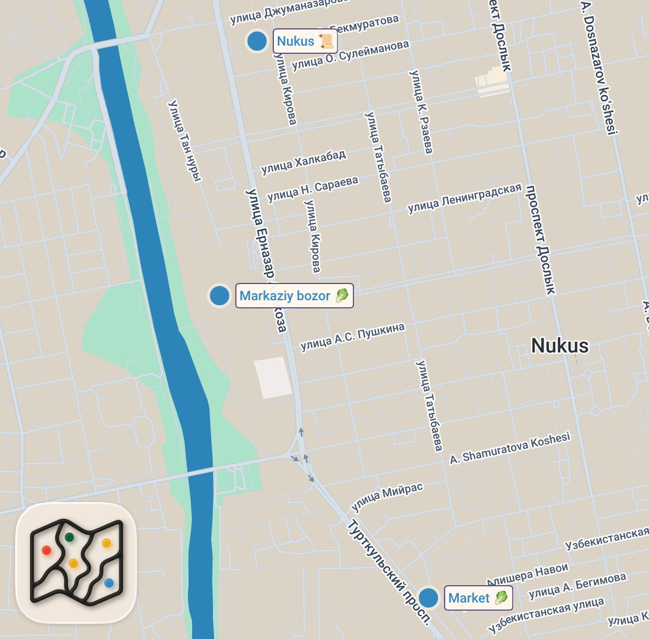 Map of 3 spots from The Country You Never Knew Existed - Karakalpakstan Autonomous Republic of Uzbekistan 🇺🇿