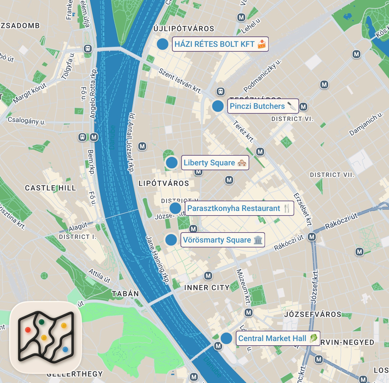 Map preview for BUDAPEST FOOD FESTIVAL - Goulash, Markets & Hungarian Street Food