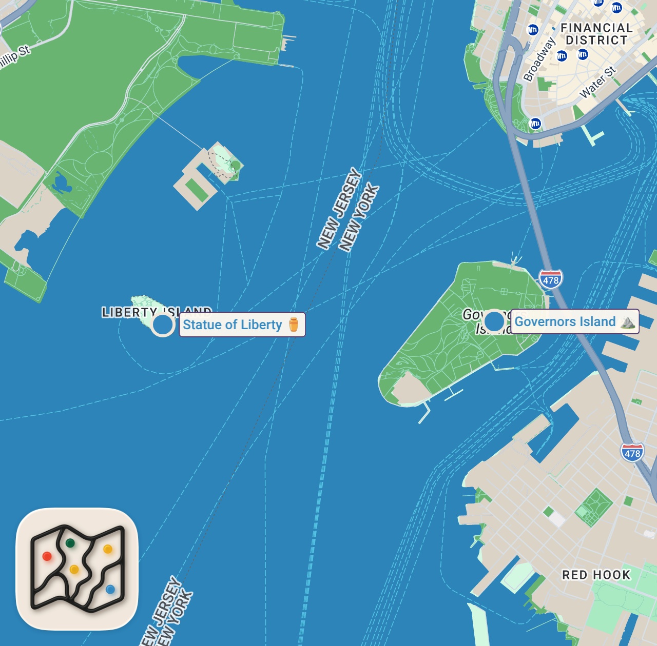 Map of 2 spots from Letting random strangers decide WHAT I DO for a day in NYC! #shorts