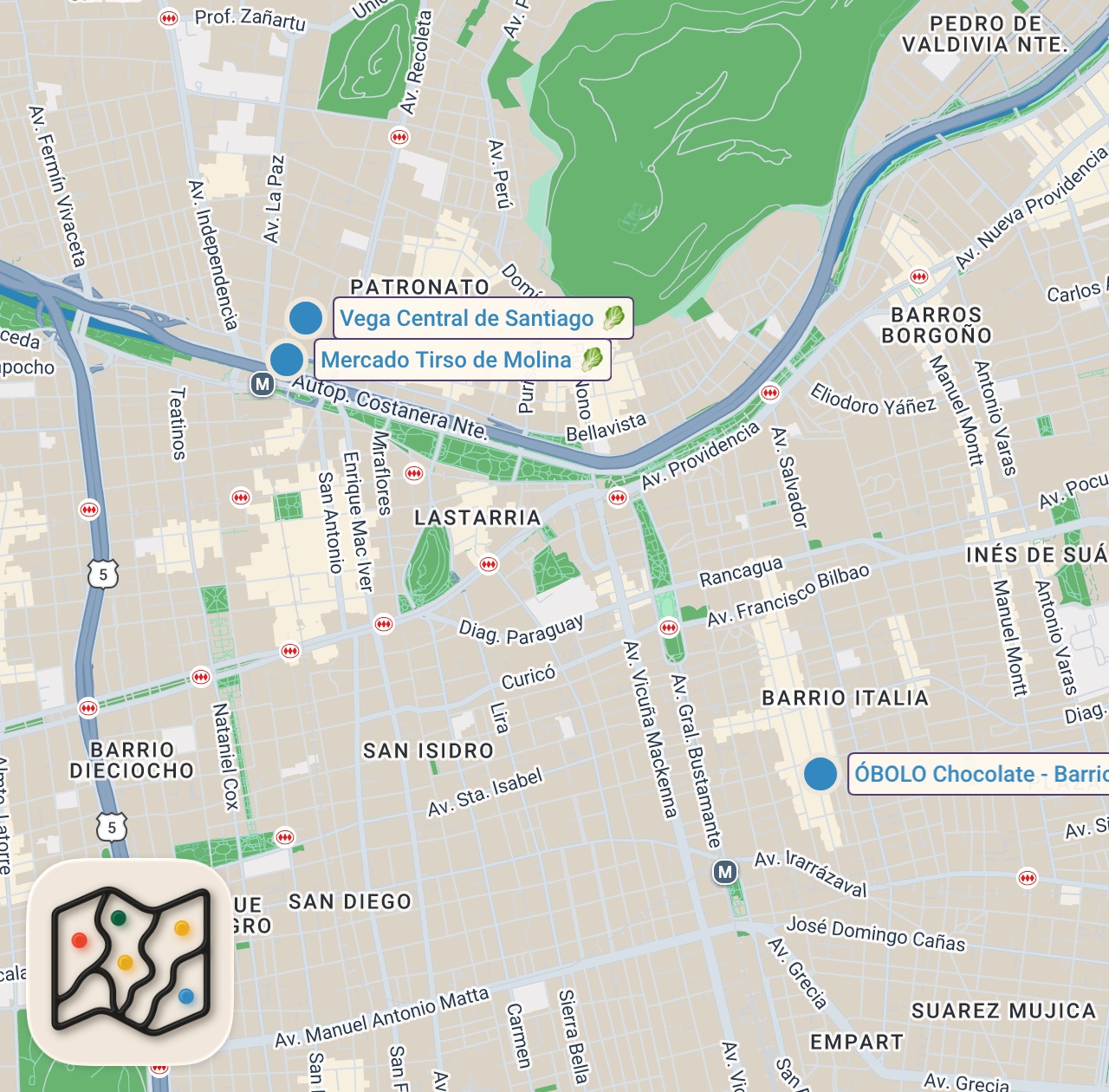 Map preview for ARCTIC KING CRAB! Top 10 BEST Local Eats in Santiago Chile