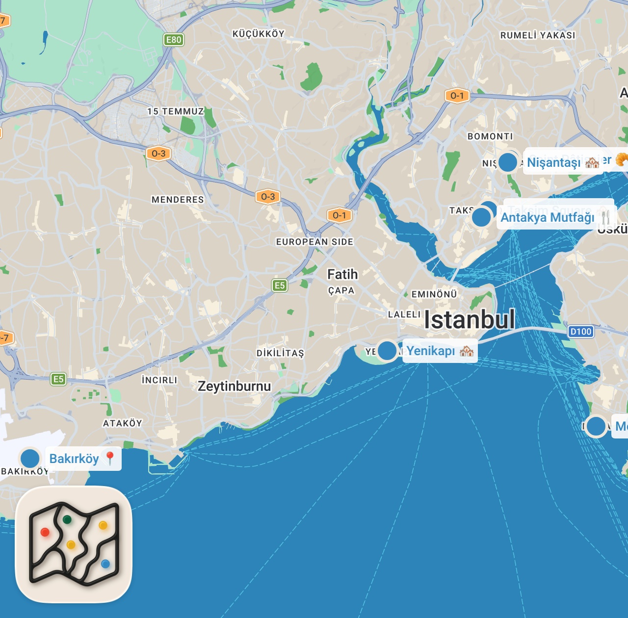 Map preview for İSTANBUL’DA TABELASIZ RESTORAN KEŞFETTİK #VLOG12 – Ayaküstü Lezzetler